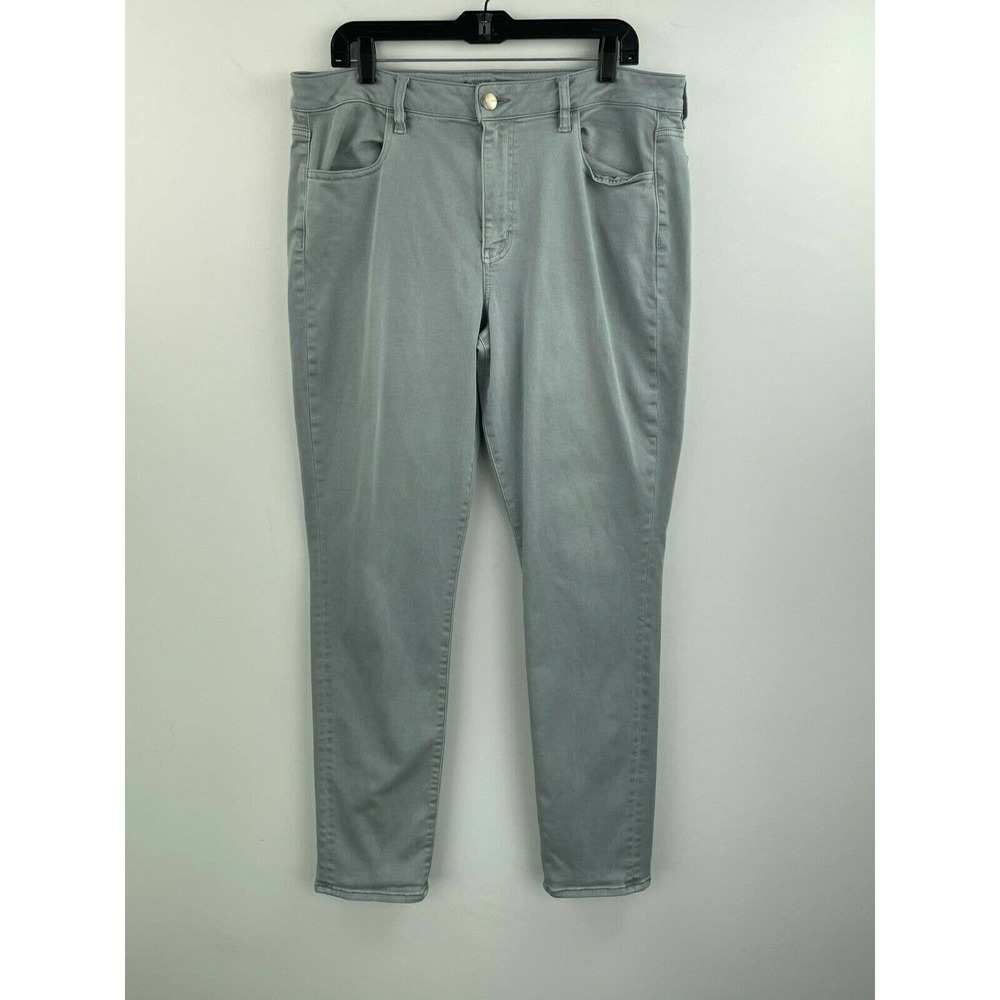 American Eagle 18 High Rise Jegging Skinny Jeans B48-11 Gray Womens 36x31